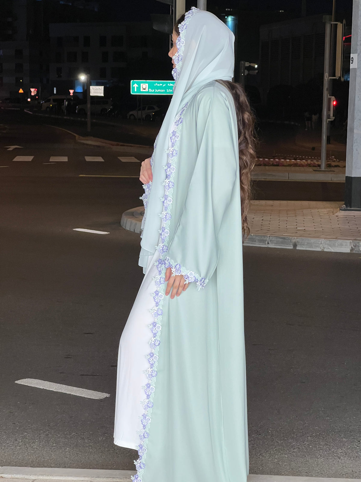 Floral Lace Abaya