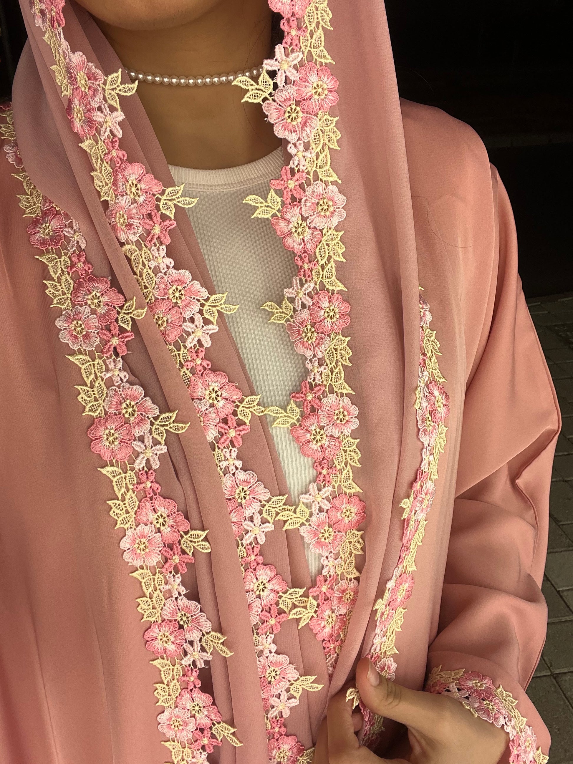 Floral Lace Abaya