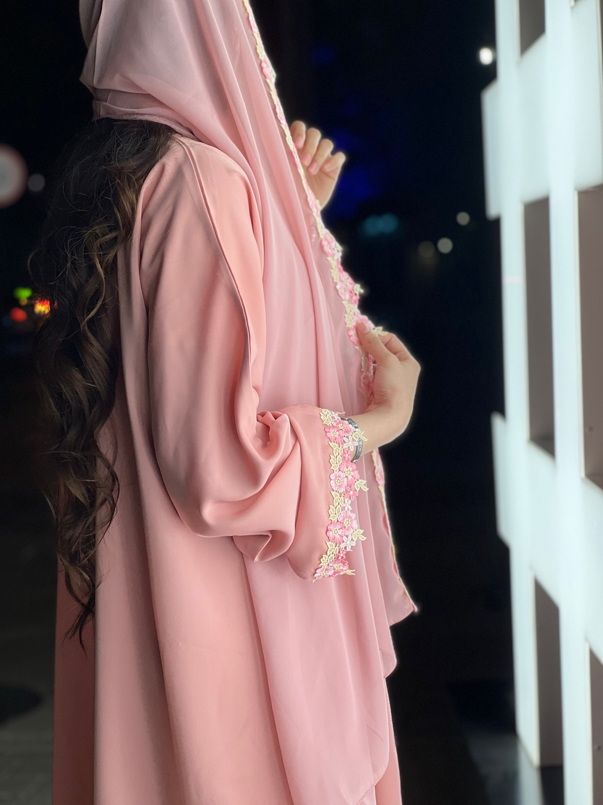 Floral Lace Abaya