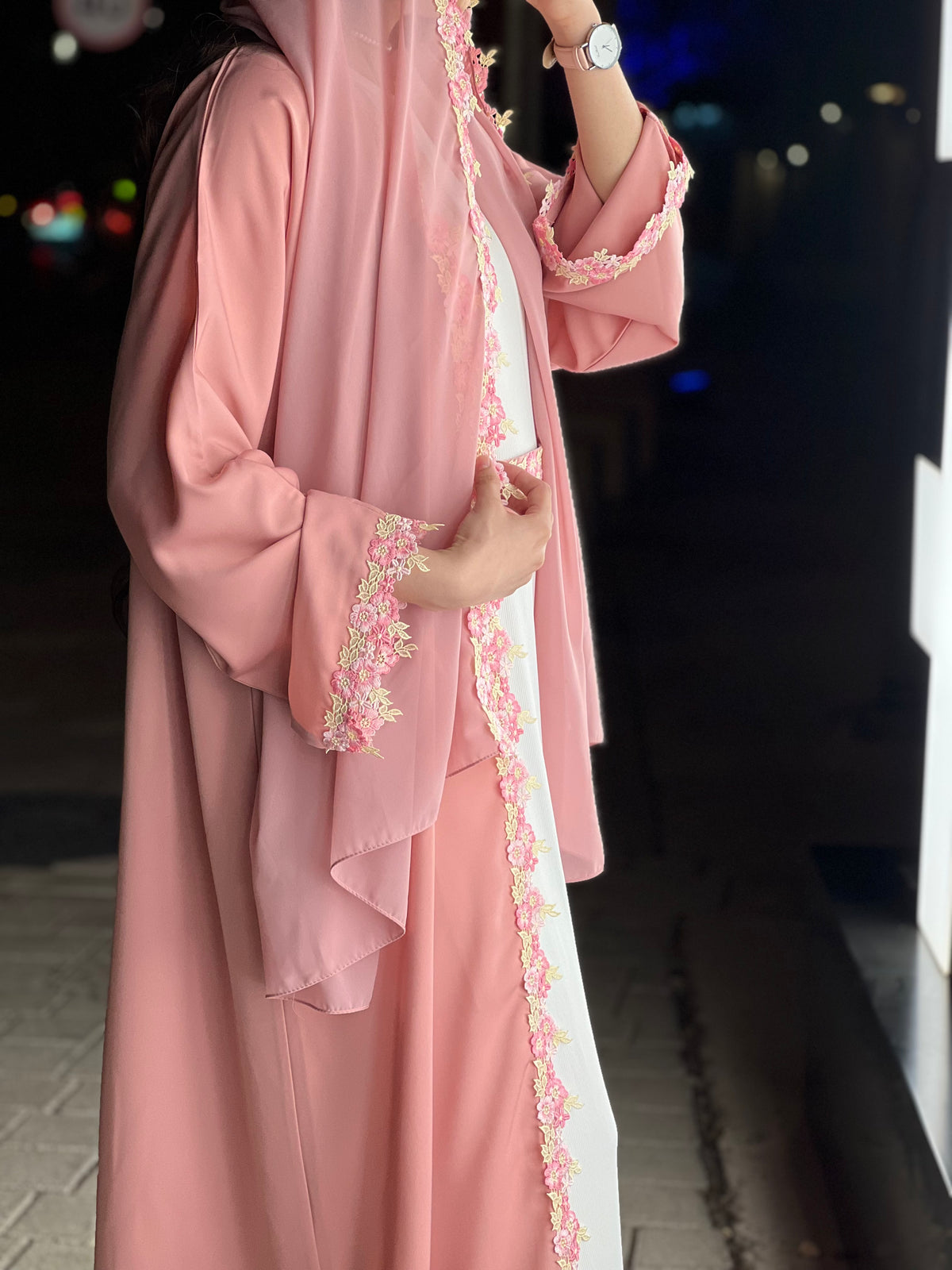 Floral Lace Abaya