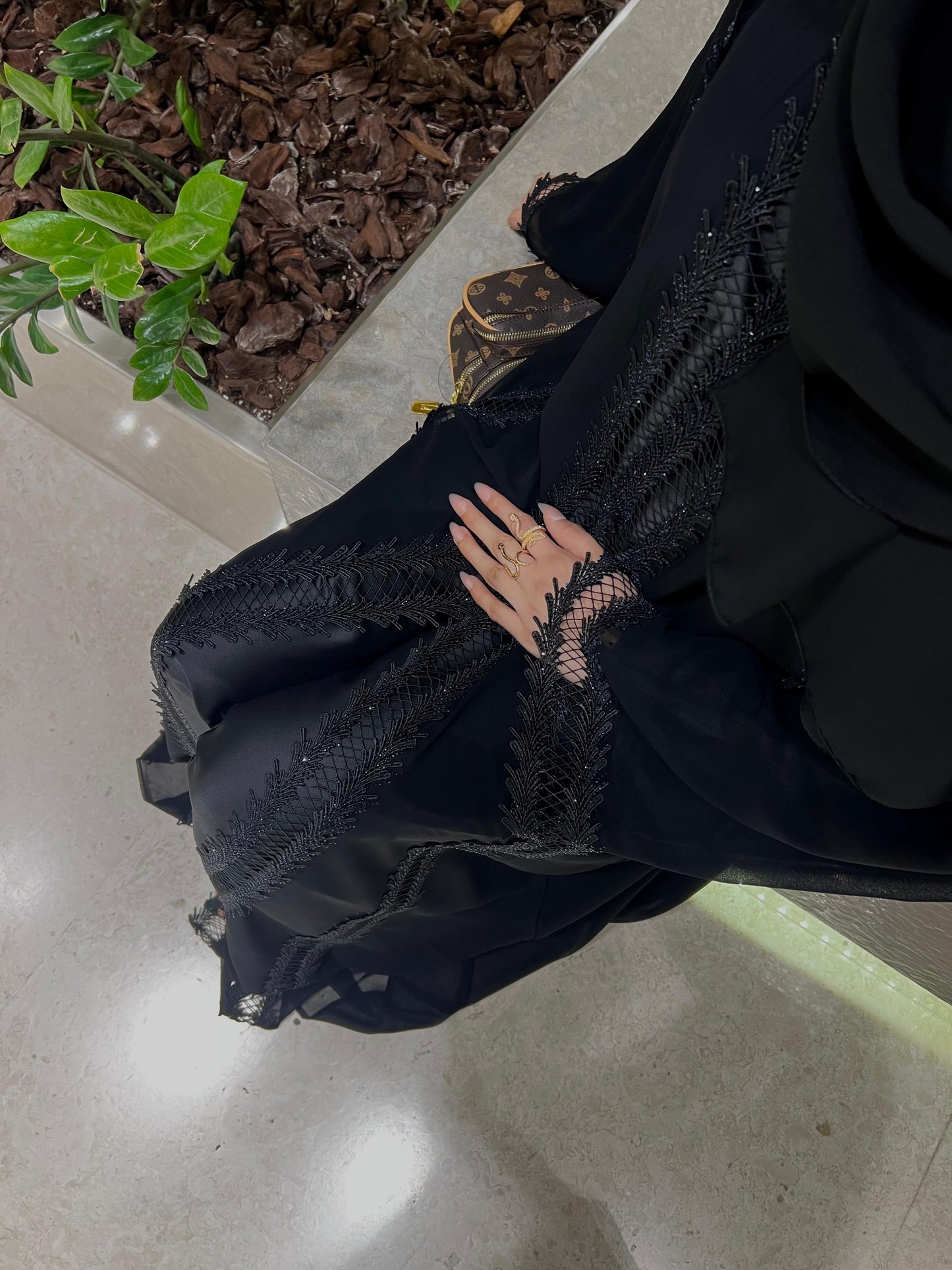 Stone Lace Abaya
