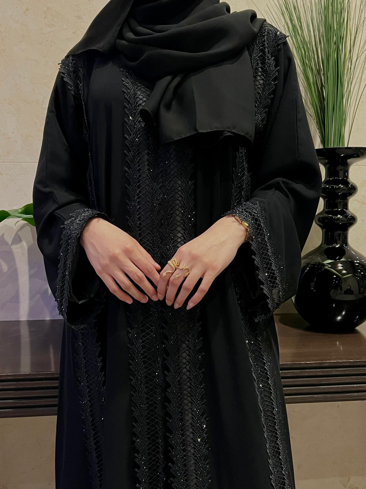 Stone Lace Abaya