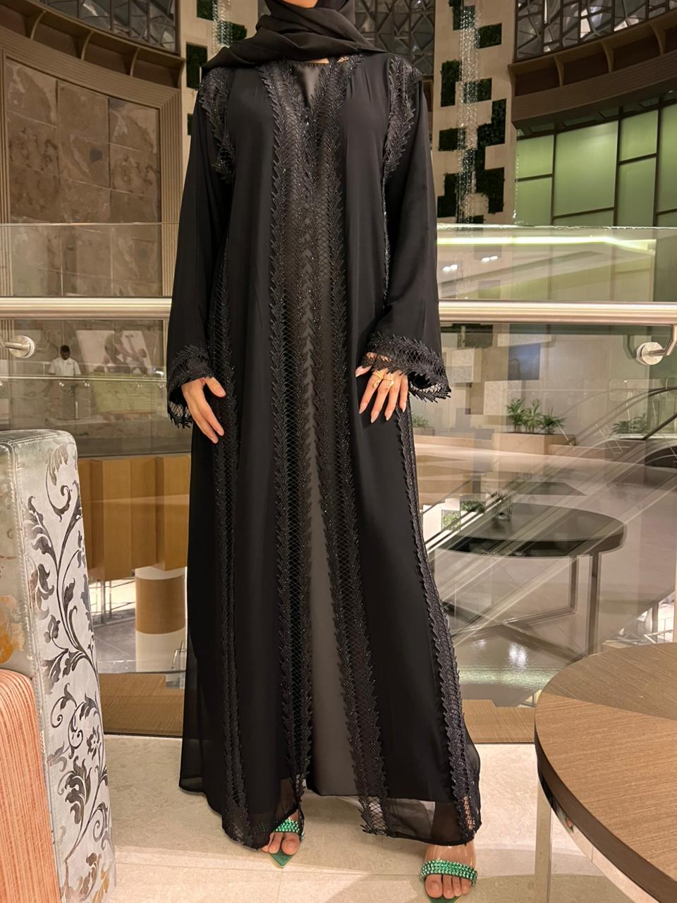 Stone Lace Abaya